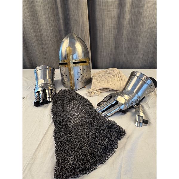 Medieval Helmet and Gauntlet