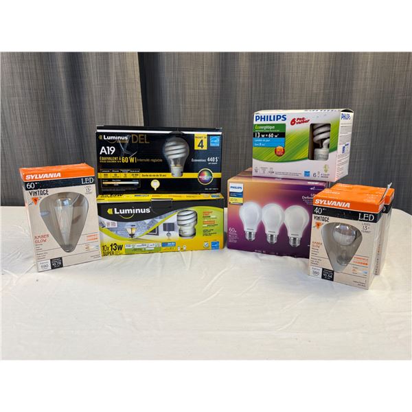 Light bulbs assorted sizes and wattage