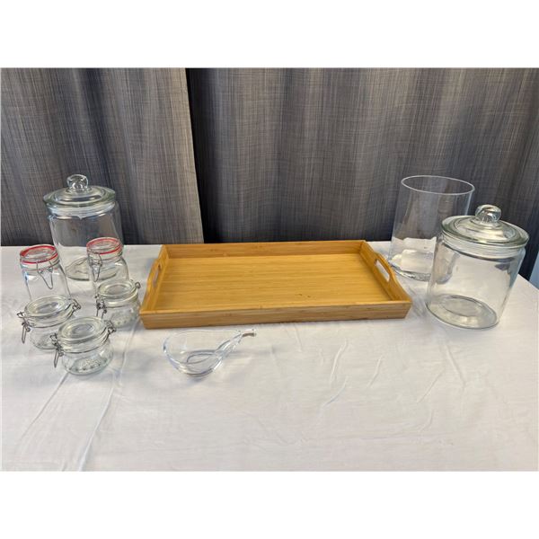 Assorted Glassware and serving tray