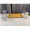 Image 1 : Assorted Glassware and serving tray