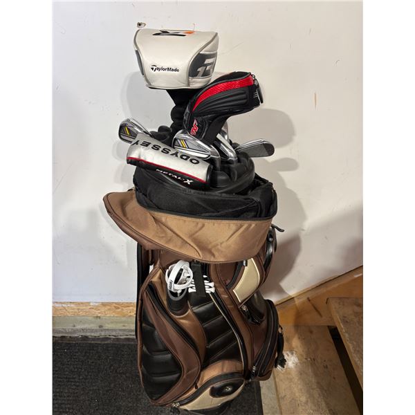Golf Caddy and Clubs