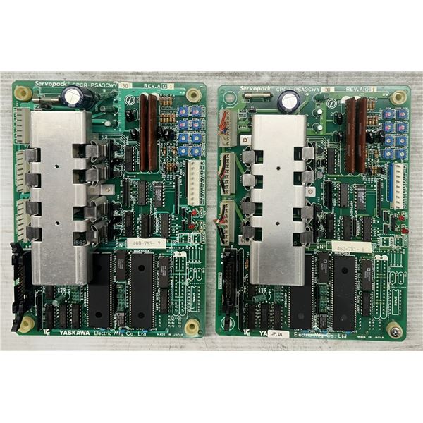 (2) Yaskawa #CPCR-PSA3CWY30 Rev.A01 Servopack Boards