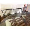 Image 10 : Oval Dining Table w/ Glass Top (78" x 48") & 8 Metal Chairs 15" x 38"H