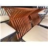 Image 12 : Oval Dining Table w/ Glass Top (78" x 48") & 8 Metal Chairs 15" x 38"H