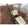 Image 16 : Oval Dining Table w/ Glass Top (78" x 48") & 8 Metal Chairs 15" x 38"H