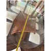 Image 17 : Oval Dining Table w/ Glass Top (78" x 48") & 8 Metal Chairs 15" x 38"H