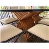 Image 4 : Oval Dining Table w/ Glass Top (78" x 48") & 8 Metal Chairs 15" x 38"H