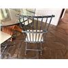 Image 6 : Oval Dining Table w/ Glass Top (78" x 48") & 8 Metal Chairs 15" x 38"H