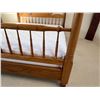 Image 13 : Wooden 4-Poster Colonial Bed w/ Carved Posts & Mattress 78" x 87"