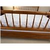 Image 15 : Wooden 4-Poster Colonial Bed w/ Carved Posts & Mattress 78" x 87"