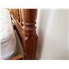 Image 22 : Wooden 4-Poster Colonial Bed w/ Carved Posts & Mattress 78" x 87"