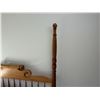 Image 7 : Wooden 4-Poster Colonial Bed w/ Carved Posts & Mattress 78" x 87"