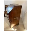Image 12 : Wooden Secretary Desk w/ Drawers 21" x 17" x 37"H & Chair w/ Leather Seat