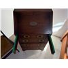 Image 6 : Wooden Secretary Desk w/ Drawers 21" x 17" x 37"H & Chair w/ Leather Seat