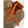 Image 12 : Qty 2 Wooden Stools w/ Footrests 12" x 12" x 23"H