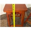 Image 16 : Qty 2 Wooden Stools w/ Footrests 12" x 12" x 23"H