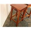 Image 5 : Qty 2 Wooden Stools w/ Footrests 12" x 12" x 23"H