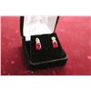 Image 2 : 10K  YG  Ruby/Diamond Earrings - 2G