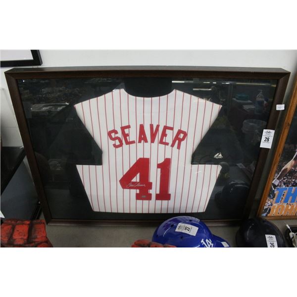 Seaver # 41 Autographed Framed Jersey