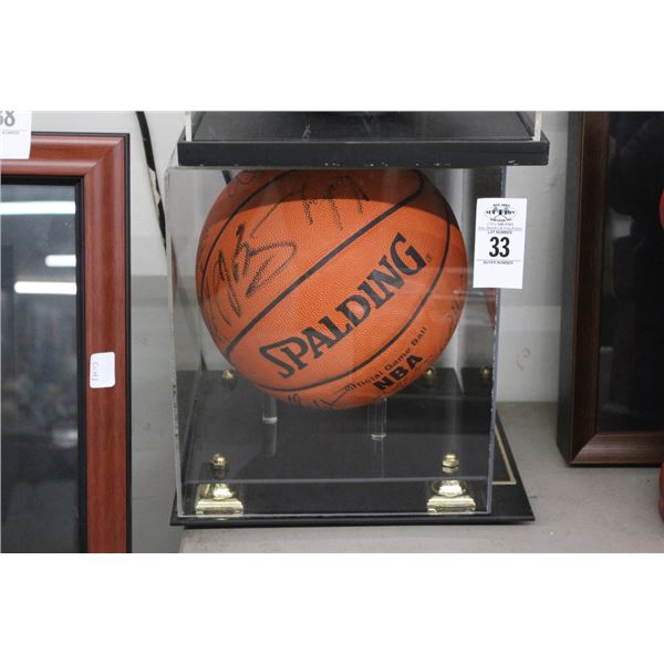 1996-1999 Miami Heat Team Autographed Basket w/Showcase