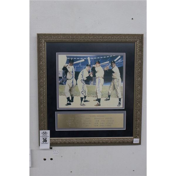 Autographed Photo Snyder/Mantle/Dimaggio/Mays w/COA