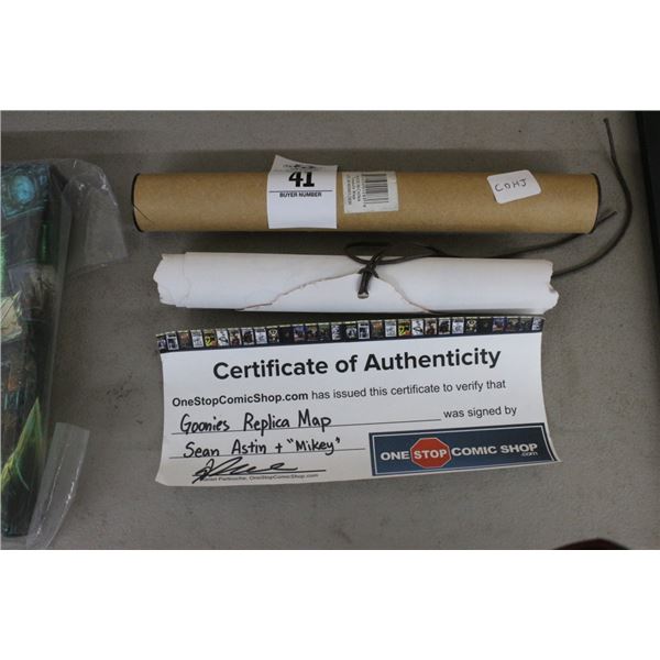 Goonie Replica Map Signed by Shawn Astin  "Mikey"  w/COA