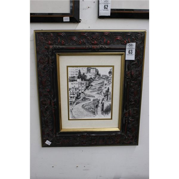 Framed Sketch San Francisco Lombard St..