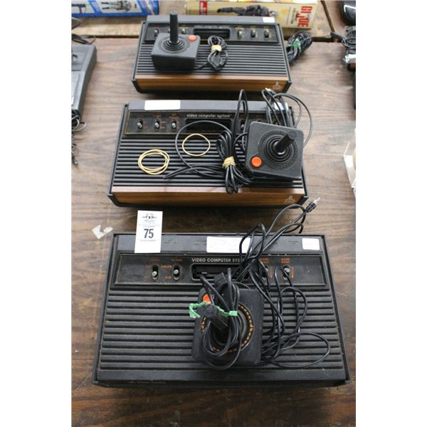 3-Vintage Atari 2600 Gaming Console - 3 X $