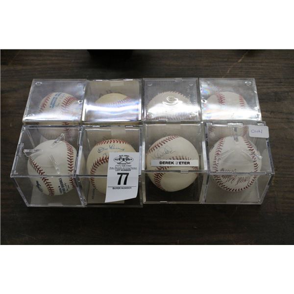 8-Autographed Baseball w/Derrick Jeter - 8 X $