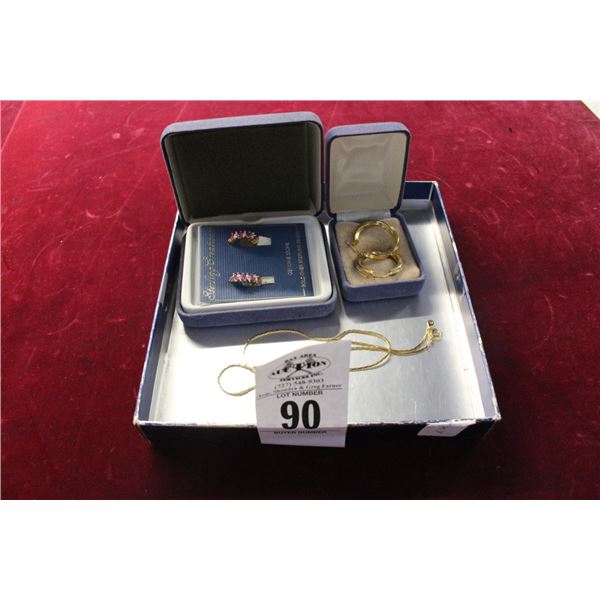 Ladie's Earrings, Gold Necklace