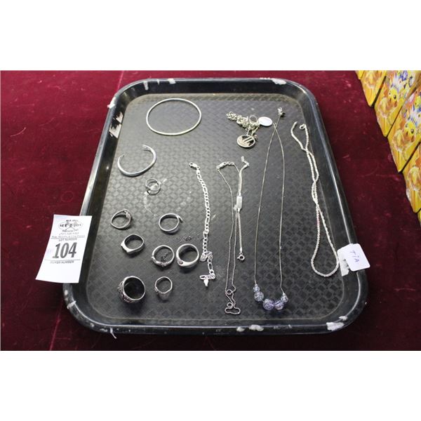 Asst. Silver Rings/Bracelets/Necklaces  2.1  oz.