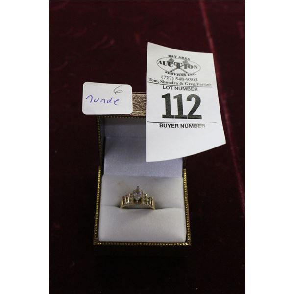 14K  YG  Diamond Ring - 5.4G