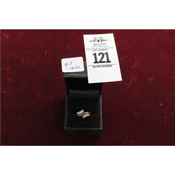 10K  YG Ring w/Ruby/Diamonds  - 2.4G