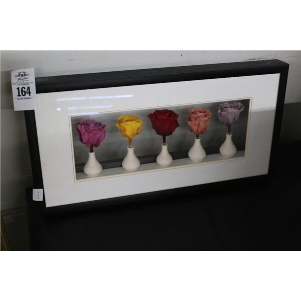 Bud Vase Roses Shadowbox Wall Art