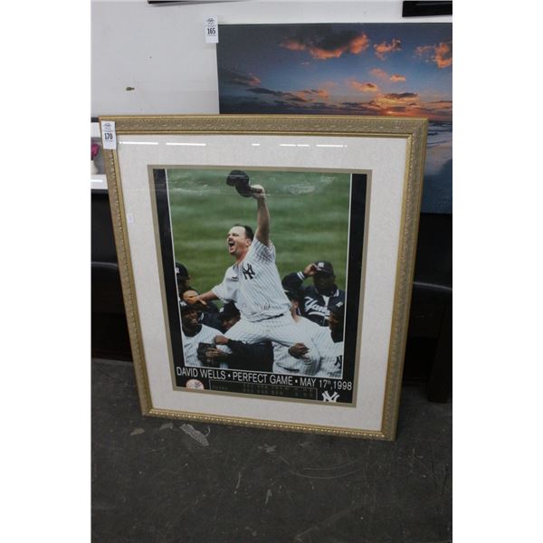 David Wells Autographed Poster Perfect Game 1998