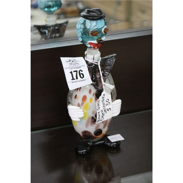 Blown Glass Clown Decanter
