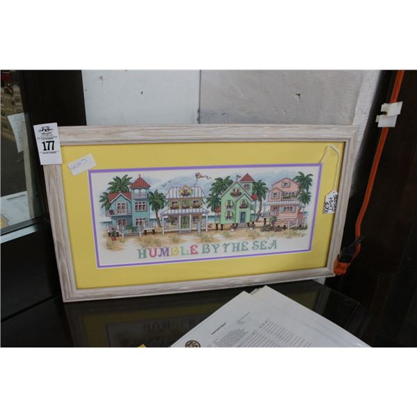 Framed Needlepoint Wall Art Humble By The Sea