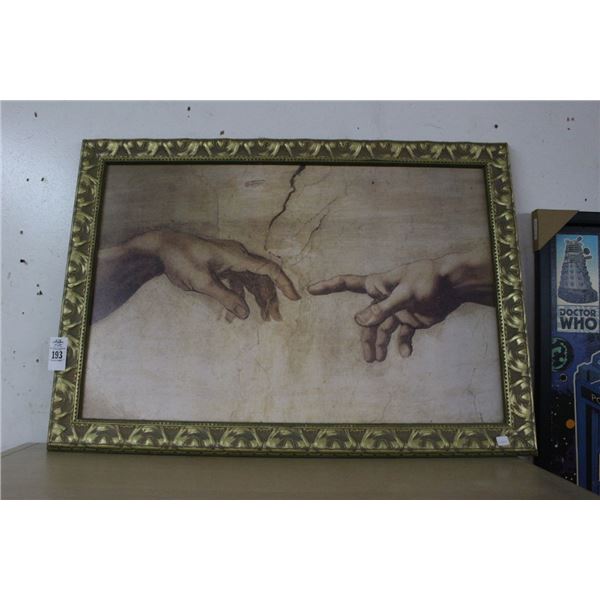 Framed Oil On Board Reaching Out - 24"  X  36"