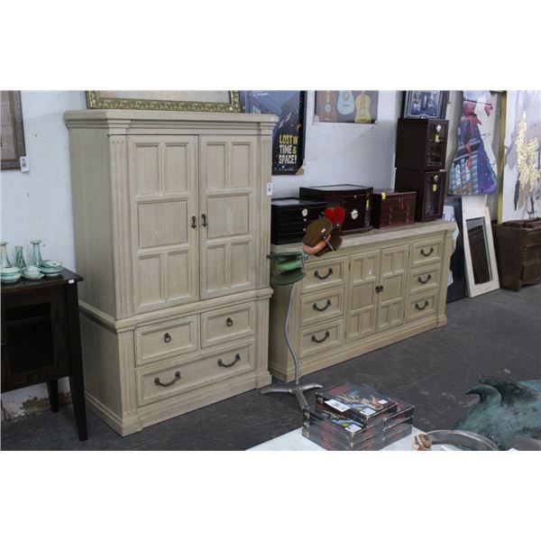 Stone Top Dresser w/Armoire Set
