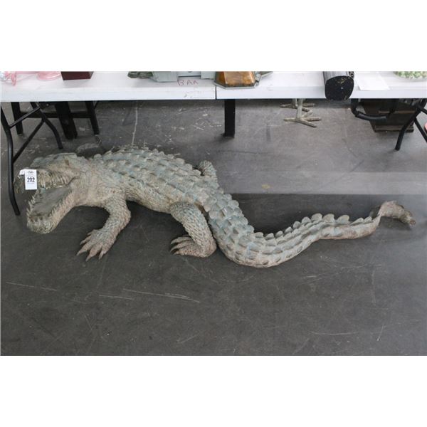 Large Cast Bronze Alligator Statuary