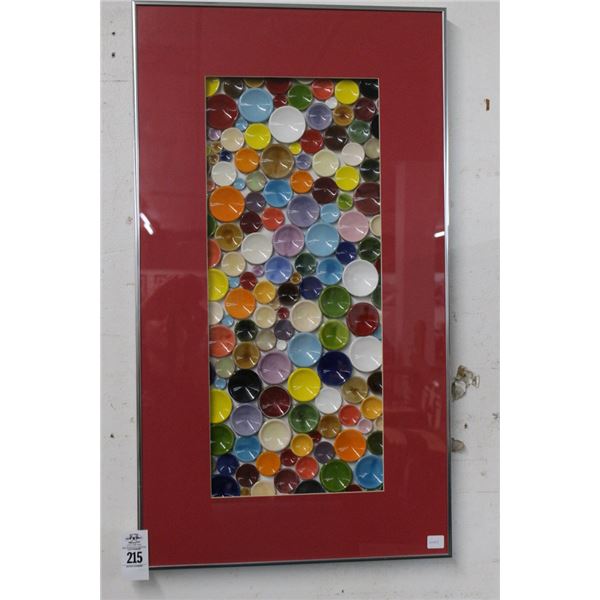 Framed Shadowbox Porcelain Rounds -  20"  X  36"