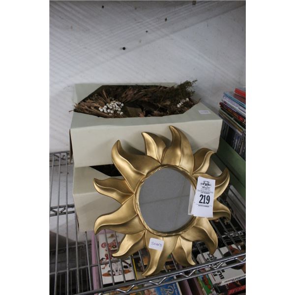 Sun Burst Mirror, Holiday Wreaths