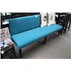 Image 2 : 6'  Blue Cloth Padded Hall Bench