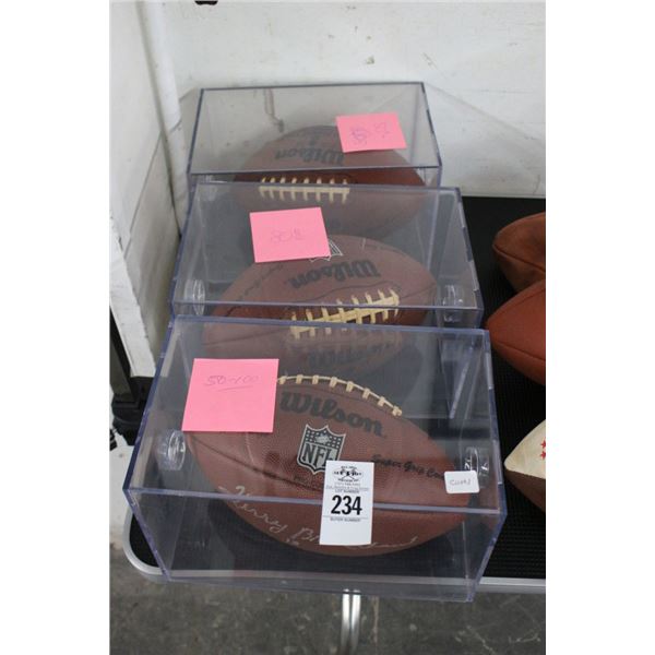 3-Autographed Football Terry Bradshaw, Mike Gerolumn/Other Unsigned - 3 X $