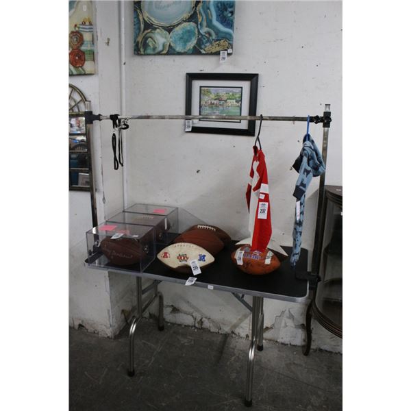 Folding Work Table w/Clamp on Adjustable Hanger