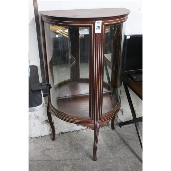 Mahogany Footed Half Moon Hall Curio