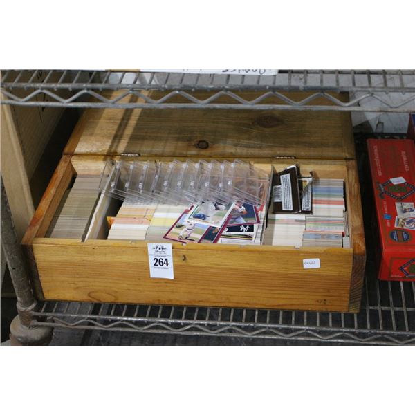 Wooden Box w/Sports Trading Cards