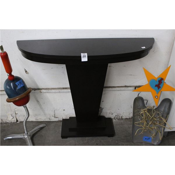 Contemporary Mocha Half Moon Hall Table