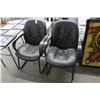 Image 1 : Black Leather Sled Armchairs - Pair