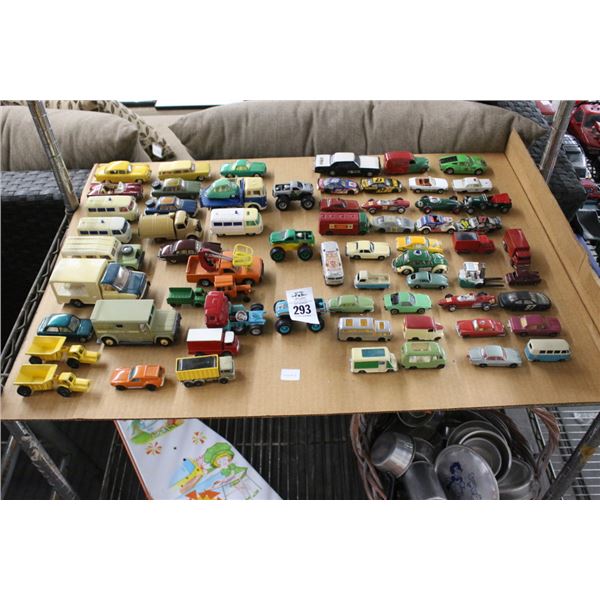 Asst. Vintage Die Cast Cars w/VW Bus, Fiat, Foreign Cars, Trucks - 50+
